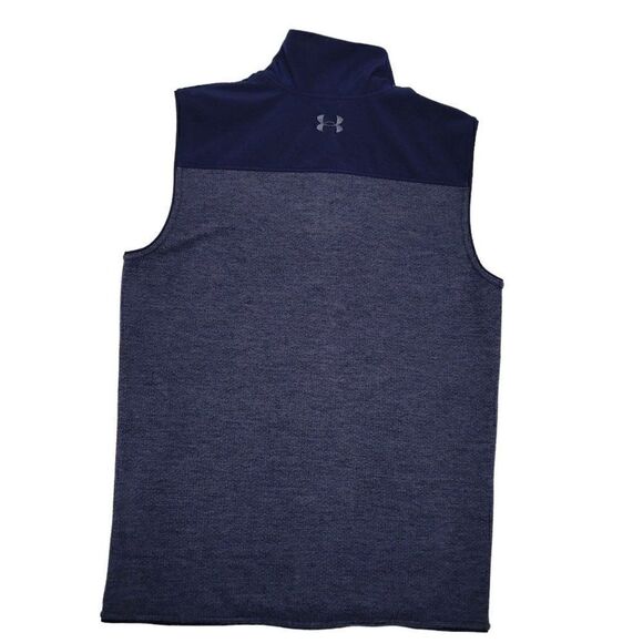 Under Armour Mens Small Fleece Specialist Vest Grid Blue Full Zip Pockets NEW - Picture 14 of 16